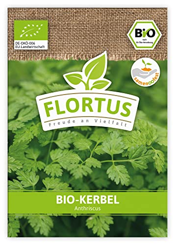 FLORTUS BIO Kerbel | Kräutersamen | Kerbelsamen | Bio Saatgut aus Pflanzensamen | Samen zur Anzucht für Garten, Balkon, Küche & Fensterbank von FLORTUS Freude an Vielfalt