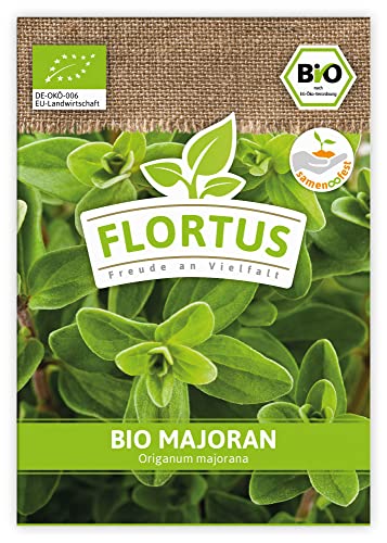 FLORTUS BIO Majoran | Kräutersamen | Majoransamen | Samen zur Anzucht für Garten, Balkon, Küche & Fensterbank von FLORTUS Freude an Vielfalt