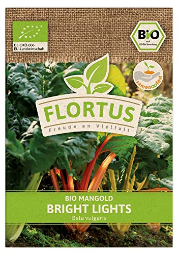 FLORTUS BIO Mangold Rhubarb Chard | Gemüsesamen | Mangoldsamen | Samen zur Anzucht für Garten, Balkon, Küche & Fensterbank von FLORTUS Freude an Vielfalt