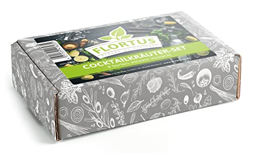 FLORTUS Cocktailkräuter Samen Set | Kräuter Set Geschenk | 8 verschiedene Kräutersamen | Cocktail Samen zur Anzucht für Garten, Balkon, Küche & Fensterbank von FLORTUS Freude an Vielfalt