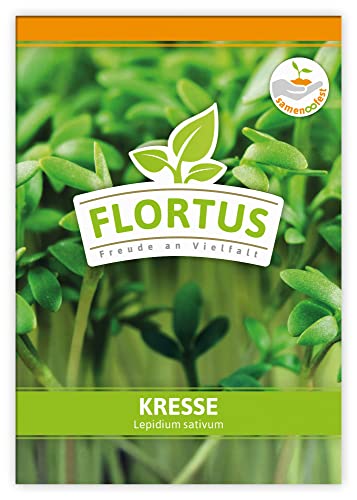 FLORTUS Kresse | Kräutersamen | Kressesamen | Samen zur Anzucht für Garten, Balkon, Küche & Fensterbank von FLORTUS Freude an Vielfalt