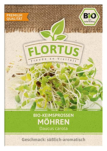 FLORTUS BIO Keimsprossen Möhre | Gesunde & leckere Keimsprossen | Sprossensaat | Keimsprossen | Keimsaaten von FLORTUS Freude an Vielfalt