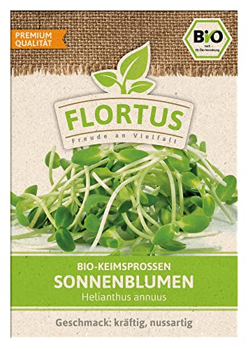 FLORTUS BIO Keimsprossen Sonnenblume | Gesunde & leckere Keimsprossen | Sprossensaat | Keimsprossen | Keimsaaten von FLORTUS Freude an Vielfalt