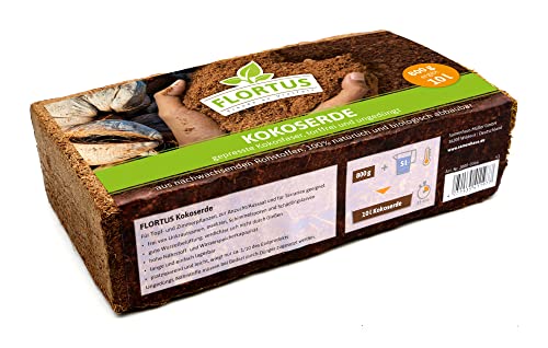 FLORTUS Kokos Anzuchterde 10L | Kokoserde gepresst, ungedüngt & torffrei | Kokosziegel als praktische Quellerde | Kokos Blumenerde von FLORTUS Freude an Vielfalt