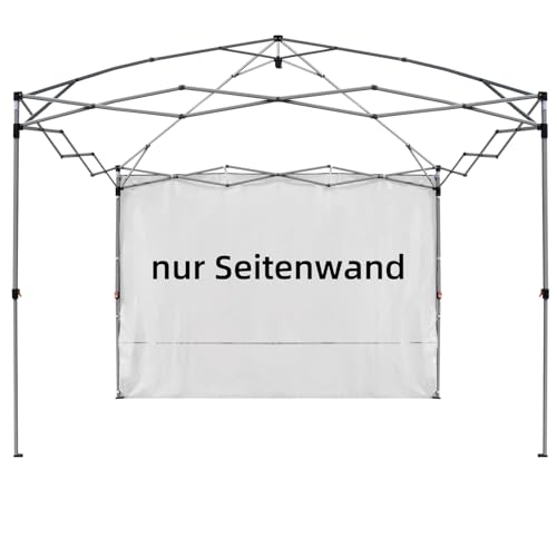Seitenwand Pavillon 3x3 UV-Schutz und Wasserdicht für Outdoor-Eventzelte, Verkaufsstände, für Hinterhof, Terrasse, Camping-Sonnen- und Regenschutz, Rahmen Nicht enthalten (1 Seitenwände, weiß) von FLOUREE