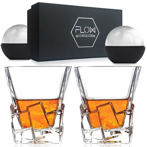 FLOW Barware Iceberg Whiskygläser 2er-Set, Whiskyglas-Geschenkset mit Ice Rock Design Whiskygläsern für Scotch, Bourbon Gin & Tonic FLOW Barware Iceberg Whiskygläser 2er-Set, Whiskyglas-Geschenkset mit Ice Rock Design Whiskygläsern für Scotch, Bourbon Gin & Tonic von FLOW Barware