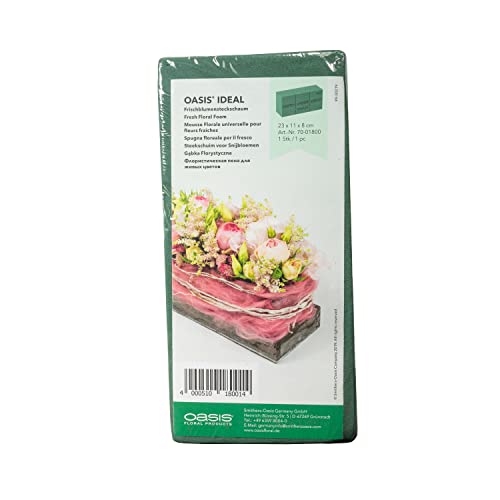 Flowerbox Oasis Steckschaum IDEAL Ziegel Hobbypackung 23cm Steckmasse Steckschwamm von Flowerbox