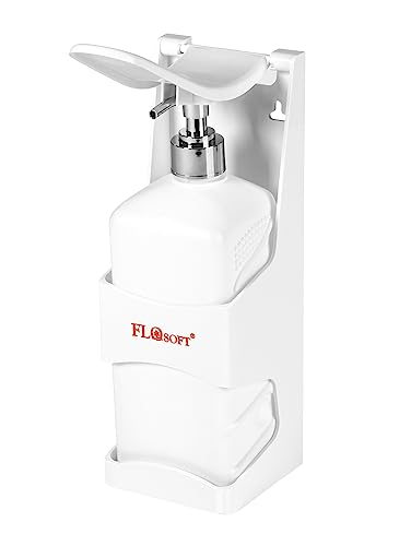 FLOsoft Seifenspender Wandmontage und Aufsteller, Nachfüllbar 1 Liter Fassungsvermögen, großer Hebel für einfaches Pumpen mit Arm und Ellenbogen FLOsoft Seifenspender Wandmontage und Aufsteller, Nachfüllbar 1 Liter Fassungsvermögen, großer Hebel für einfaches Pumpen mit Arm und Ellenbogen von FLOSOFT