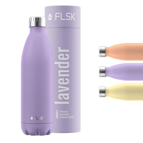 FLSK Trinkflasche – Premium Edelstahl Thermosflasche – 100 % auslaufsicher & kohlensäuregeeignet – hält 24 h kalt & 18 h heiß – BPA-frei (lavender, 1000 ml) von FLSK