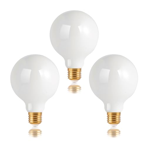 FLSNT Dimmbar E27 LED Vintage, 5.5W (Ersetzt 40W), G95 Retro LED Filament Edison Glühbirne E27 Vintage, 550LM Leuchtmittel E27 2700K Warmweiss, 3 Stück von FLSNT