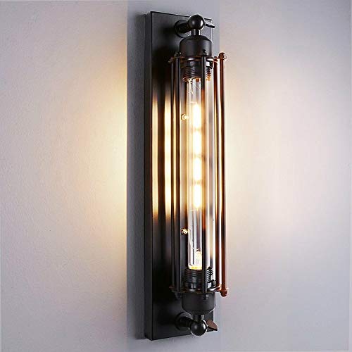 TOHMLAPE LED Wandlampen Innen Drahtkäfig Edison Vintage Retro Metall Cafés Antike Wandleuchter Tube-Käfig Loft Beleuchtung warmweiß (7W LED) von TOHMLAPE