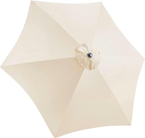Sonnenschirm Bespannung Ersatzbezug (2.7m/3.0m) Polyester Stoff Schirmdach Ersatzbezug, Wasserdicht, UV30+, Rund Ersatz Sonnenschirm Abdeckung Überdachung, Messung für jede Rippe lang: 1.35m/1.5m von FLTRGO