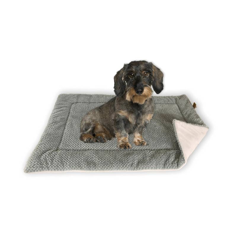 Hundedecke/Hundekissen - Wildlederimitat - Größe S (73 x 45 cm) - grau von FLUFFINO®
