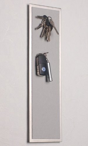 FLUX Objects Magnetisches Schlüsselbrett aus Edelstahl (42 x 12 cm), mit Filz in hell-grau von FLUX Objects