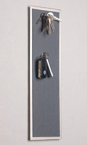 FLUX-objects Magnet - Schlüsselboard aus Edelstahl (42 x 12 cm), mit Filz in Grau von FLUX Objects