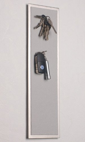 FLUX-objects Magnetisches Schlüsselbrett aus Edelstahl (42 x 12 cm), mit Filz in hell-grau von FLUX Objects