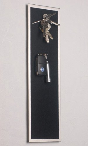 FLUX-objects Magnet - Schlüsselbrett aus Edelstahl (42 x 12 cm), mit Filz in Schwarz von FLUX-objects