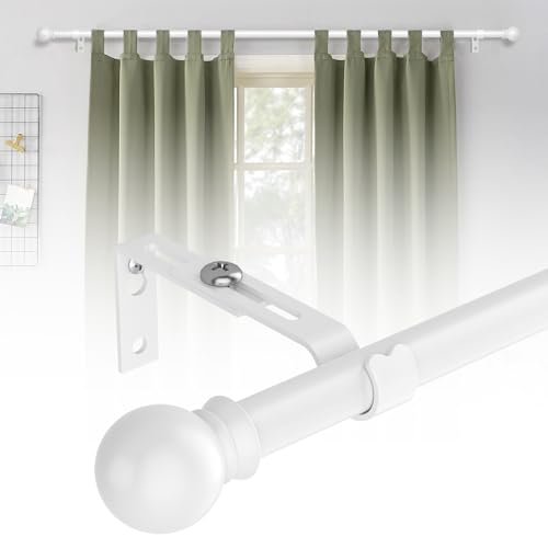 Gardinenstange, 71-182cm Gardinenstange mit Verstellbare Halterungen aus Edelstahl - 16 mm Durchmesser Gardinenstange Beschläge-Set mit Rundem Endstück für Schlafzimmer, Wohnzimmer, Küche/Mattes Weiß Gardinenstange, 71-182cm Gardinenstange mit Verstellbare Halterungen aus Edelstahl - 16 mm Durchmesser Gardinenstange Beschläge-Set mit Rundem Endstück für Schlafzimmer, Wohnzimmer, Küche/Mattes Weiß von FLY HAWK