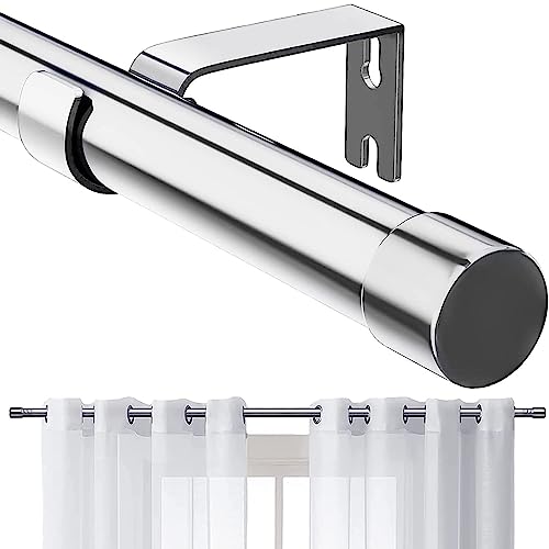 Gardinenstange, 76-340 cm Gardinenstange mit Kappenknäufen mit Halterungen, Beschläge-Set aus Edelstahl, 16 mm Durchmesser Gardinenstange Verstellbare Dekorative für Schlafzimmer/Silber Gardinenstange, 76-340 cm Gardinenstange mit Kappenknäufen mit Halterungen, Beschläge-Set aus Edelstahl, 16 mm Durchmesser Gardinenstange Verstellbare Dekorative für Schlafzimmer/Silber von FLY HAWK