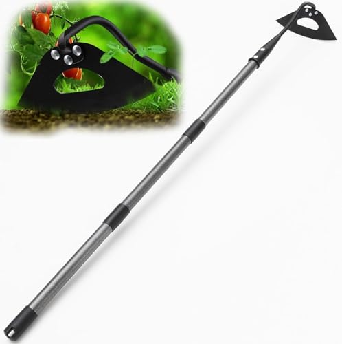 Gartenhacke, 177cm Hochleistungs Hohlhacke Gartenwerkzeug mit Einstellbarer Länge Metallgriff, mit scharfer Klinge zum Graben, Unkrautjäten, Schneiden und Verlieren von Erde von FLY HAWK