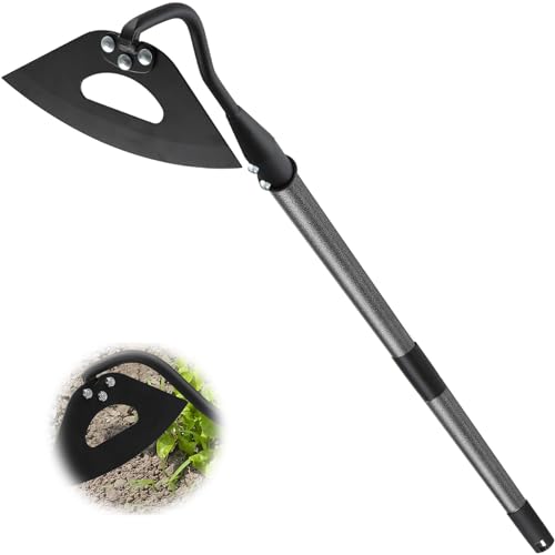 Hacke 5Stück Gartenhacke, 215cm Hochleistungs Hohlhacke Gartenwerkzeug, mit scharfer Klinge zum Graben, Unkrautjäten, Schneiden und Verlieren von Erde - Metallgriff mit einstellbarer Länge von FLY HAWK