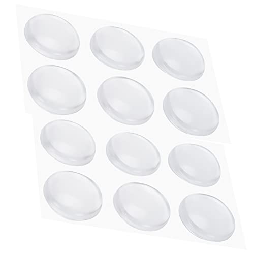 FLYAMAPIRIT Türstopper Selbstklebender Türgriffpuffer 12 Stück Transparent Rund Weiche Türstopper Elastische Silikon Türpuffer für Wandschutz von FLYAMAPIRIT
