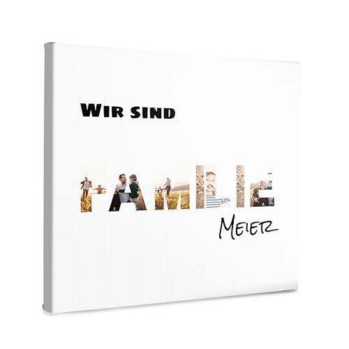 FLYERALARM Familien Geschenk I Personalisierte Leinwand mit eigenen Bildern (50 x 50) Leinwandbild mit 7 Fotos I Persönliches Fotogeschenk I Fotocollage zum Einzug selbst gestalten von FLYERALARM