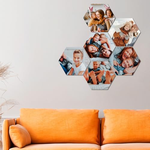 FLYERALARM Hexagon Fotokachel 21 x 18 cm I Fotowand mit sechs eigenen Bildern gestalten I Inklusive Montagematerial I Personalisierte Geschenke I FLYERALARM Hexagon Fotokachel 21 x 18 cm I Fotowand mit sechs eigenen Bildern gestalten I Inklusive Montagematerial I Personalisierte Geschenke I von FLYERALARM