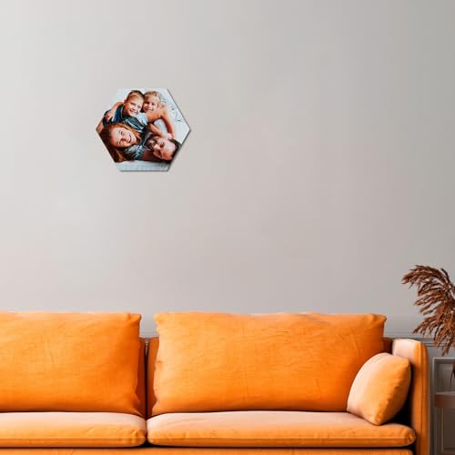 FLYERALARM Hexagon Fotokachel 21 x 18 cm I Fotowand mit eigenem Bild gestalten I Inklusive Montagematerial I personalisierte Geschenke zum Vatertag und Muttertag I von FLYERALARM