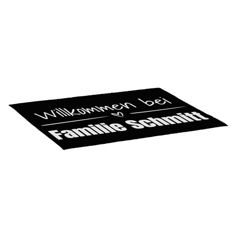 FLYERALARM Personalisierte Fußmatte mit Namen gestalten I Schwarze Fussmatte für die Haustür Personalisieren (60cm x 40cm) Individueller Türvorleger von FLYERALARM