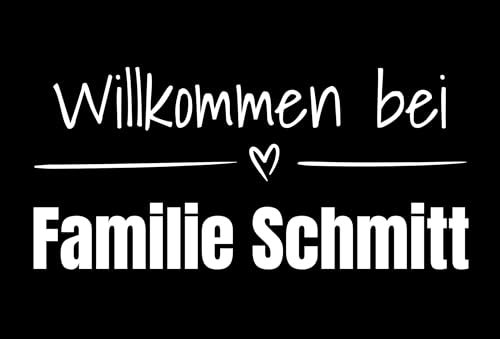 FLYERALARM Personalisierte Fußmatte mit Namen gestalten I Schwarze Fussmatte für die Haustür Personalisieren (60cm x 40cm) Individueller Türvorleger von FLYERALARM