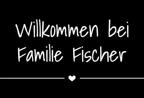 FLYERALARM Personalisierte Fußmatte mit Namen gestalten I Schwarze Fussmatte für die Haustür Personalisieren (60cm x 40cm) Individueller Türvorleger von FLYERALARM