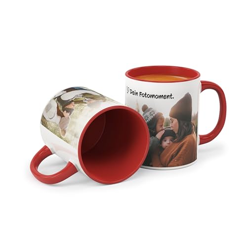 Tasse personalisiert mit Name und Foto I Fotogeschenk mit Wunschbild I Kaffeetasse rot aus Porzellan selbst gestalten von FLYERALARM