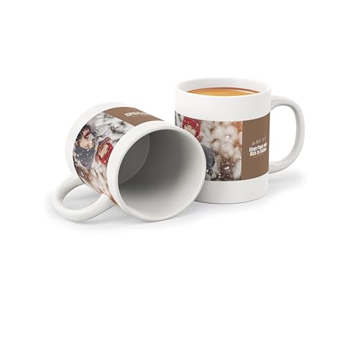 Papa Geschenk zum Vatertag mit Bild I Personalisierte Tasse mit braunen Spruch selbst gestalten I Weißer Becher aus Keramik von FLYERALARM