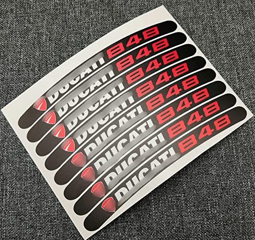 8 X Für Ducati 848 Motorrad Felgen Aufkleber Felgen Aufkleber Streifen Set Corse Laminiert Für Ducati 848 848EVO Streetfighter 848 Zubehör von FLYIFE