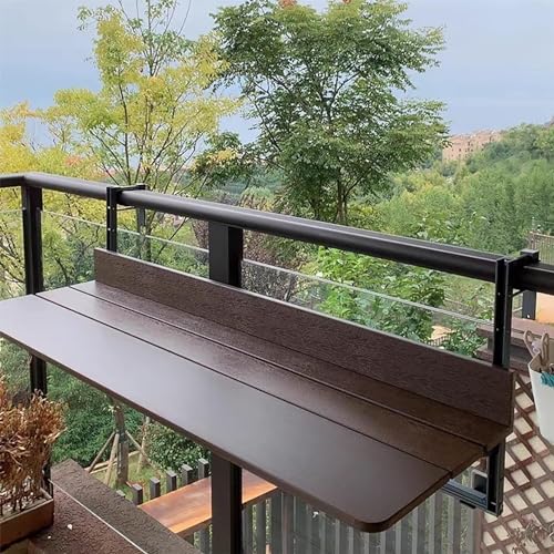 FLYIFE Decktisch Balkon-Stehtisch für Geländer, höhenverstellbarer Balkon-Schreibtisch, zusammenklappbar, platzsparender Serviertisch, Arbeitsplattenverlängerung, zusammenklappbar, für Terrasse, G von FLYIFE