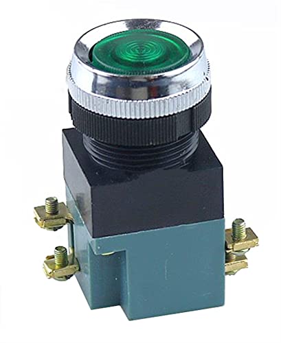 FLYIFE Drucktastenschalter LA19-11 selbstrückstellender Knopfschalter, pneumatischer Knopfschalter 25 mm Drucktastenschalter (Color : Green) von FLYIFE