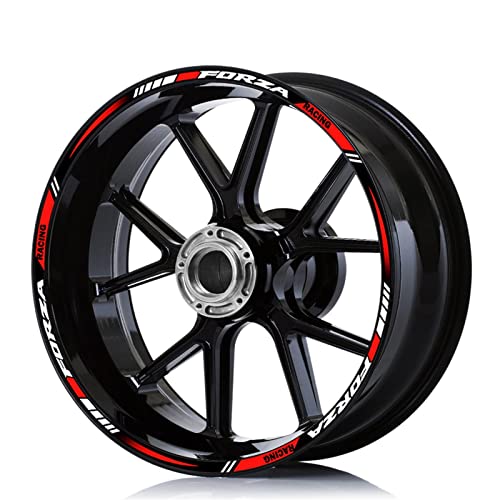 Motorrad-Radaufkleber Für H&onda Forza 750 350 Forza125/250/350 Reflektierende Streifen Felgenaufkleber Roller Zubehör Wasserdicht Zubehör (Color : Front 15 Rear 14 A) von FLYIFE