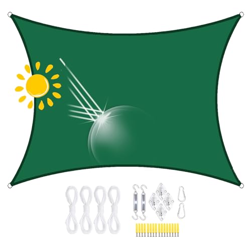 Sonnensegel Wasserdicht Rechteckig,Sonnensegel Wasserdicht Dreieckig, 98% UV-Schutz, Reißfest & Wetterfest, für Außenbereich, Segeltuch Mit Ösen Und Seil Für Pergola (2 * 2.5M,18) von FLYIFE