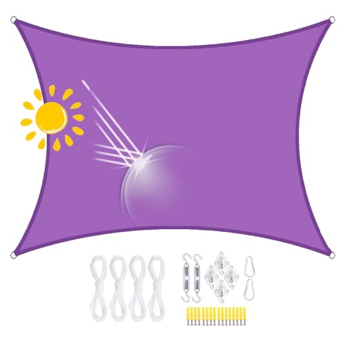 Sonnensegel Wasserdicht Rechteckig,Sonnensegel Wasserdicht Dreieckig, 98% UV-Schutz, Reißfest & Wetterfest, für Außenbereich, Segeltuch Mit Ösen Und Seil Für Pergola (5 * 7M,13) von FLYIFE