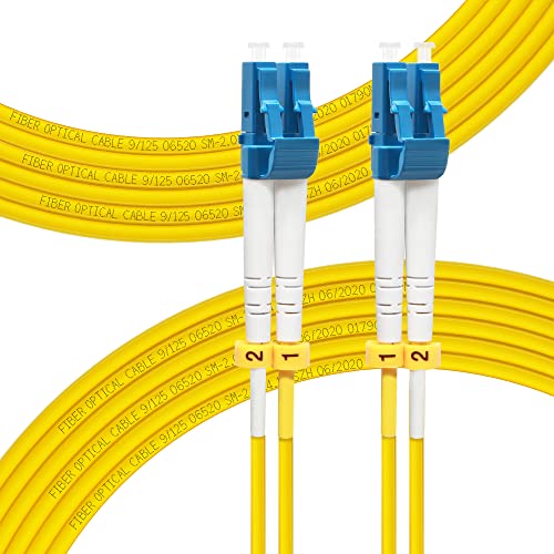 FLYPROFiber 10M OS2 LC auf LC LWL Glasfaser Patchkabel | Längenoptionen: 0,2m-200m, 1G/10GB Singlemode Duplex LC-LC 9/125um SMF LWL Kabel LSZH 10 Meter von FLYPROFiber