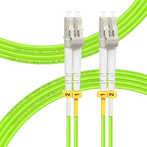 FLYPROFiber 3 M OM5 LC auf LC LWL-Patchkabel | Längenoptionen: 0,2m-20m, 40 GB/100 GB Duplex, 50/125 um Multimode-Glasfaserkabel LSZH 3 Meter von FLYPROFiber