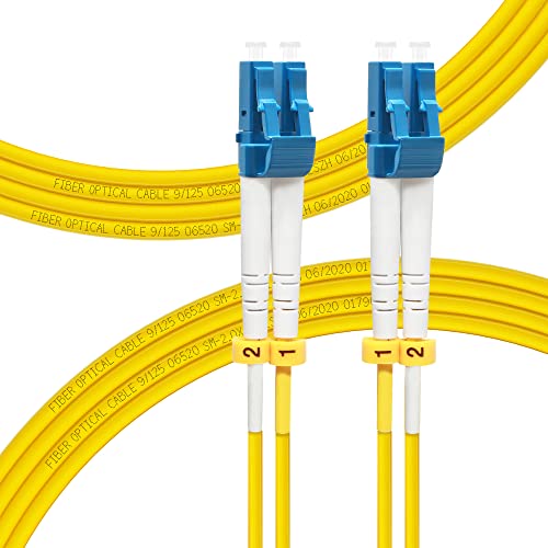 FLYPROFiber 3M OS2 LC auf LC LWL Glasfaser Patchkabel | Längenoptionen: 0,2m-200m, 1G/10GB Singlemode Duplex LC-LC 9/125 um SMF-LWL Kabel LSZH 3 Meter von FLYPROFiber