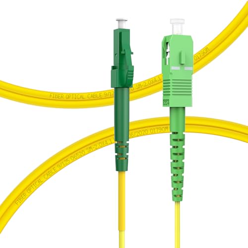 FLYPROFiber 3m Glasfaserkabel LC APC auf SC APC, LWL Patchkabel Singlemode Glasfaser Kabel Simplex 9/125μm, Lichtwellenleiter LSZH FLYPROFiber 3m Glasfaserkabel LC APC auf SC APC, LWL Patchkabel Singlemode Glasfaser Kabel Simplex 9/125μm, Lichtwellenleiter LSZH von FLYPROFiber