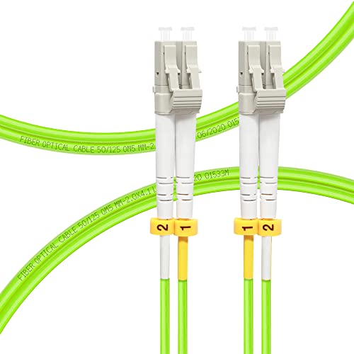 FLYPROFiber 0.2M OM5 LC auf LC LWL-Patchkabel | Längenoptionen: 0,2m-20m, 40 GB/100 GB Duplex LC-LC 50/125 um Multimode-Glasfaserkabel LSZH 0.2 Meter von FLYPROFiber