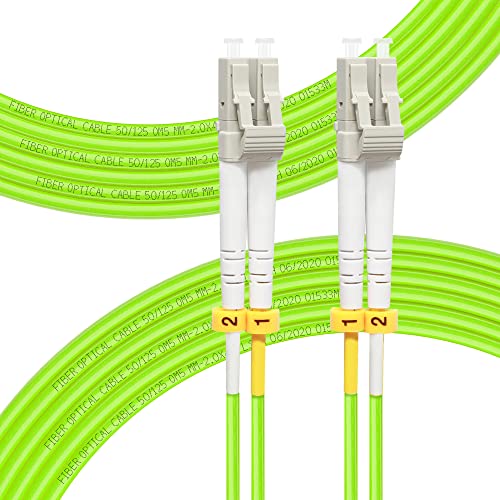 FLYPROFiber 10M OM5 LC auf LC LWL-Patchkabel | Längenoptionen: 0,2m-20m, 40 GB/100 GB Duplex LC-LC 50/125 um Multimode-Glasfaserkabel LSZH 10 Meter von FLYPROFiber