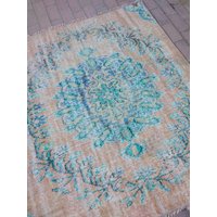 Vintage Moderner Teppich Flachflor Verblasst Bereich 130x150cm/54, 3Ft von FLYRUG