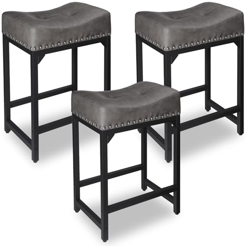 FLYZC Barhocker mit Thekenhöhe, 3er-Set, Hocker für Kücheninsel, 61 cm, Thekenhöhe, Barhocker, Hocker für Küche, Theke, Kneipe, Bar, Esszimmer, Unterstützung, 158,8 kg, Grau FLYZC Barhocker mit Thekenhöhe, 3er-Set, Hocker für Kücheninsel, 61 cm, Thekenhöhe, Barhocker, Hocker für Küche, Theke, Kneipe, Bar, Esszimmer, Unterstützung, 158,8 kg, Grau von FLYZC