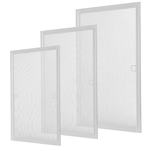 FLYZZZ Fliegengitter Fenster mit rahmen 60X80cm, Insektenschutz Fliegengitter Fenster, Fliegenschutz Alurahmen Mückengitter in weiß, auf Maß zugeschnitten Fliegengitter Fenster von FLYZZZ