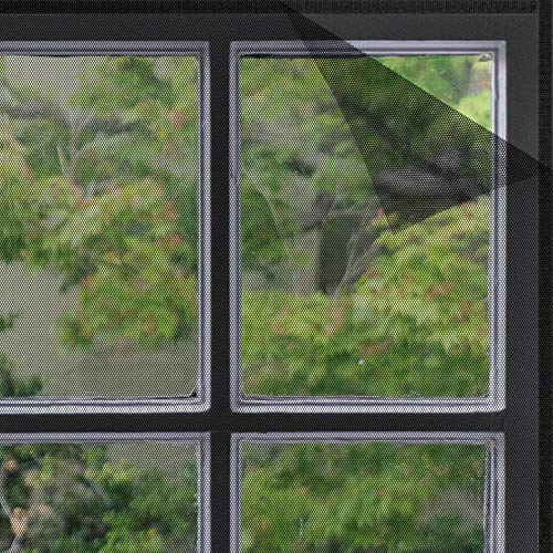 FLYZZZ 3 Pack Fliegengitter für Bodentiefe Fenster，Schwarz Fliegengitter Balkontür Selbstklebend，100X100cm Insektenschutz Fenster ohne Bohren (schwarz, 100x100cm 3 Packung) von FLYZZZ